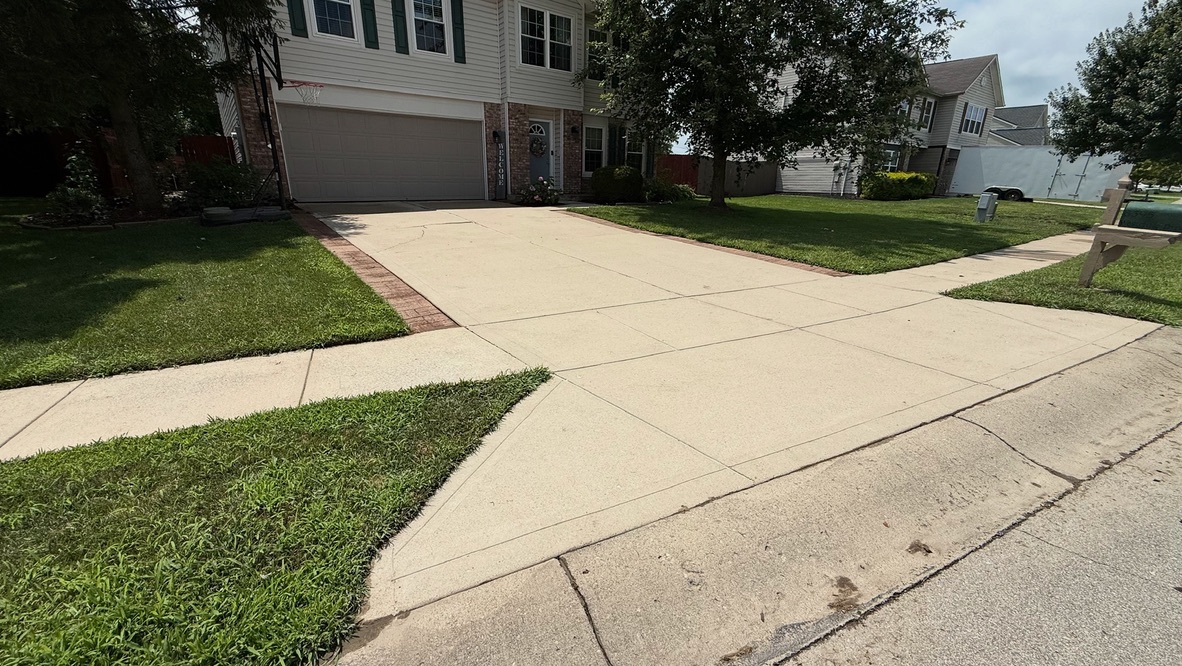 Freshly cleaned driveway
